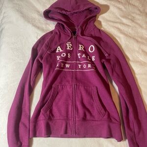 Aeropostale Magenta Zip-Up Hoodie